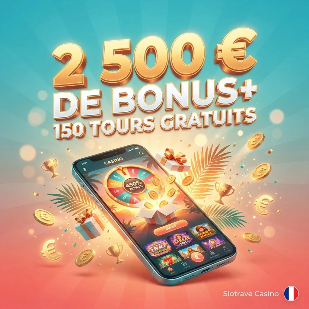 2 500 € DE BONUS+ 150 TOURS GRATUITS
